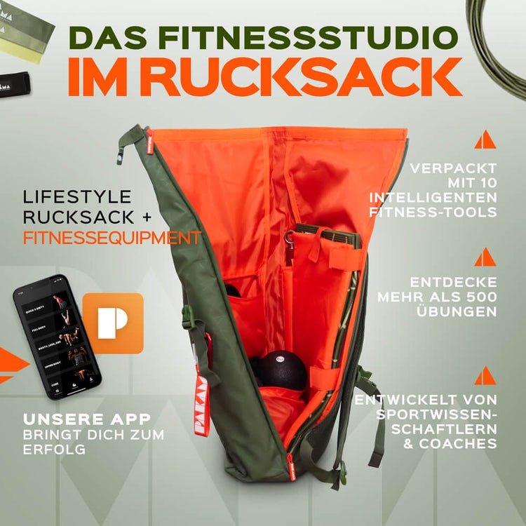 PAKAMA Fitnessstudio to Go Rucksack (inkl. App)