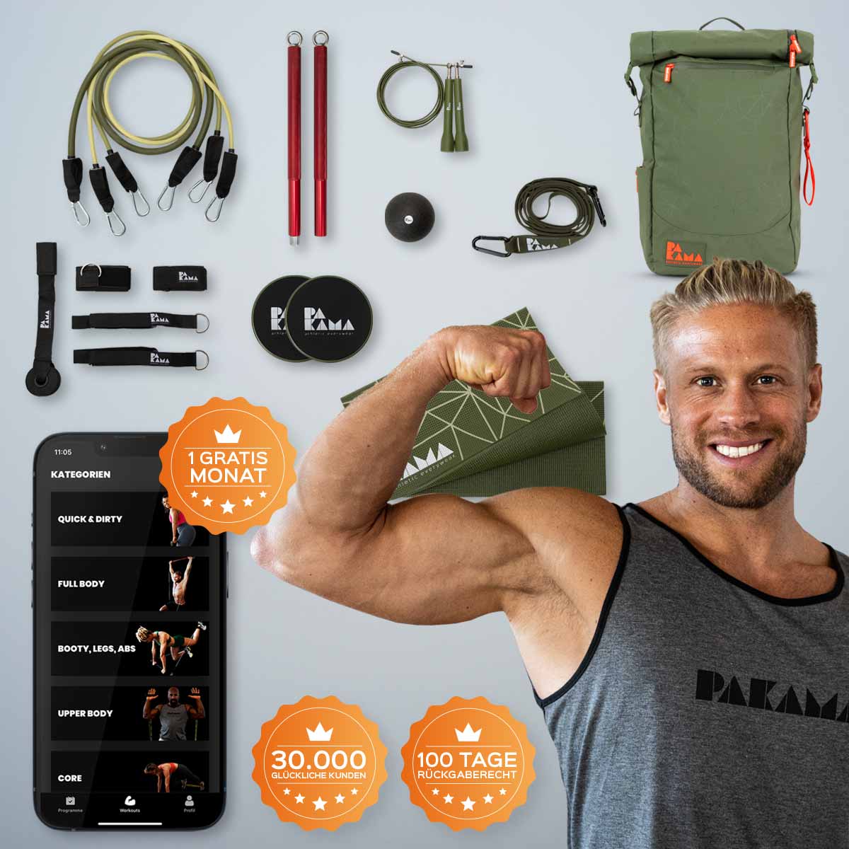 PAKAMA Fitness-Rucksack (inkl. App)