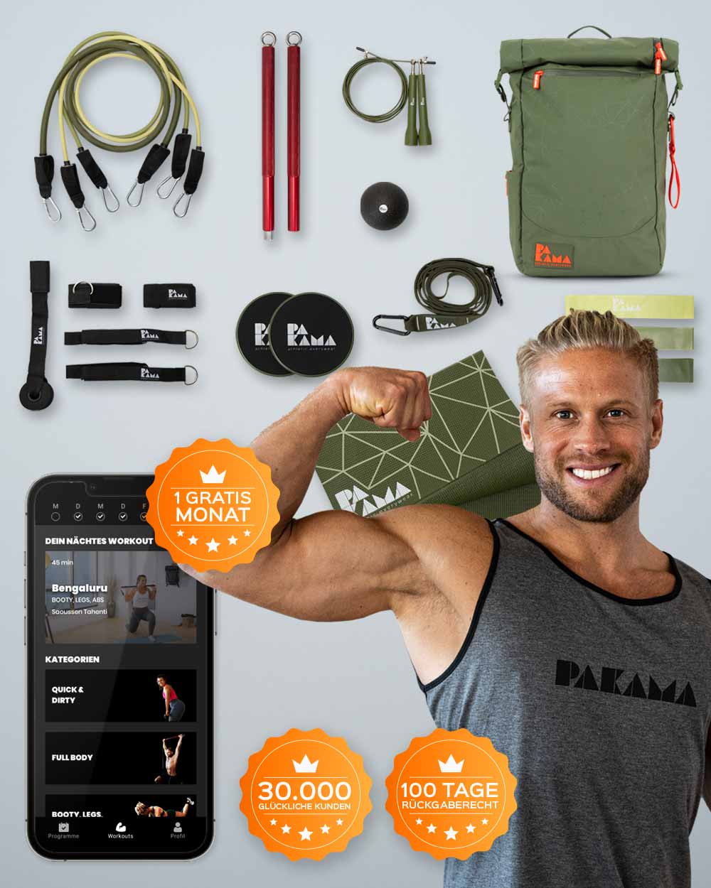 PAKAMA Fitness-Rucksack (inkl. App) PAKAMA athletics