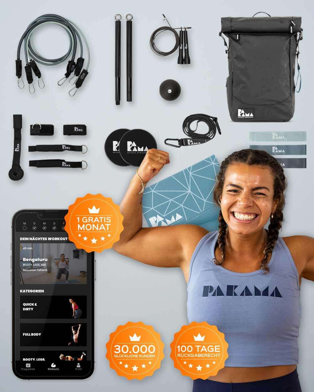 PAKAMA Fitness-Rucksack (inkl. App) PAKAMA athletics